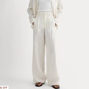 Everlane THE LINEN WAY-HIGH® DRAPE PANT size 8 natural chambray